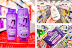 collage image of loreal elvive shampoo, quilted northern toilet paper, and dove hand soap