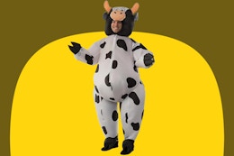 Arrives Before Oct. 31 — Inflatable Cow Costume, Under $40 on Amazon card image