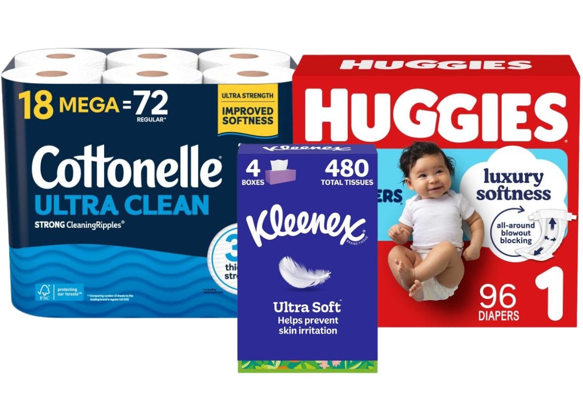 1 Cottonelle + 1 Huggies + 1 Kleenex
