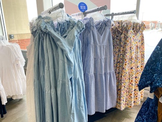 dresses on hangers at old navy