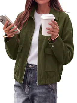 KIRUNDO Women's Faux Suede Jacket