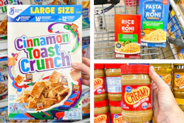 cereal rice peanut butter collage