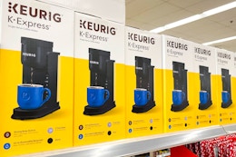 Keurig K-Express boxes on a store shelf
