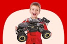 Stock image of a child holding the Wisairt remote control truck