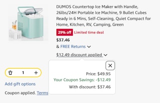 ice maker Amazon receipt