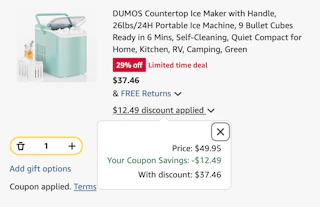 ice maker Amazon receipt