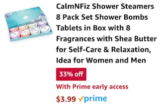 Shower Steamers Amazon receipt
