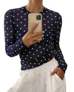 BTFBM Women's Polka Dot Top