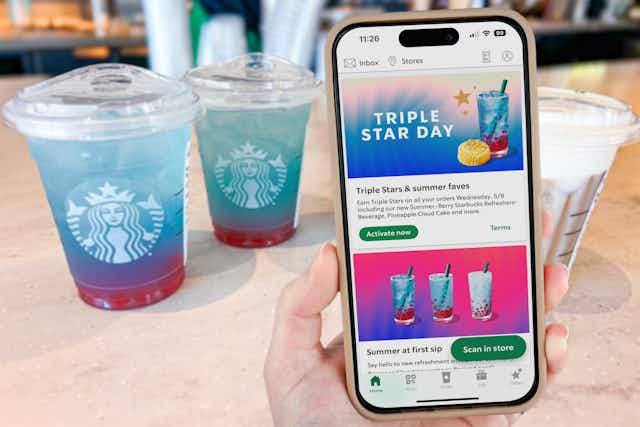 Starbucks Star Days: It's Triple Star Day Tomorrow, May 8 card image