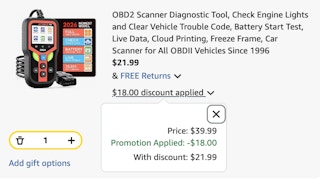diagnostic tool Amazon receipt