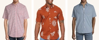 a collage of men wearing short sleeve button down shirts