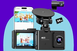 WANLIPO Dash Cam on a blue background.