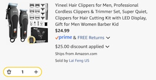 hair clippers Amazon receipt
