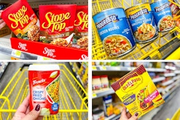 dollar general old el paso, stove top, progresso, french's 4-photo collage