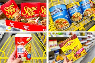 dollar general old el paso, stove top, progresso, french's 4-photo collage