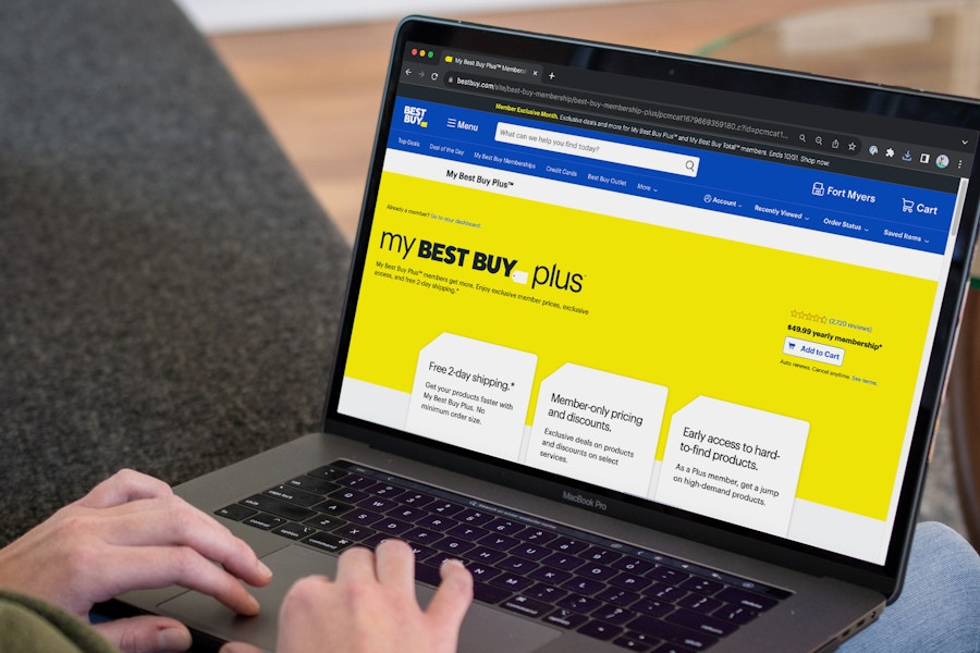 someone looking at the my best buy plus membership webpage