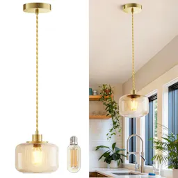 Amber Glass Pendant Light