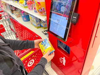woman scanning toys in target