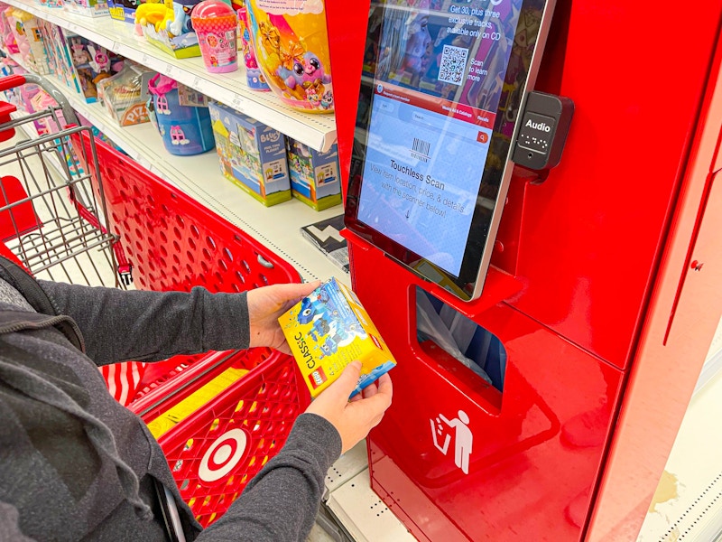 woman scanning toys in target