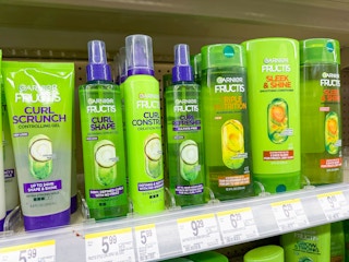 garnier fructis hair care items on walgreens shelf