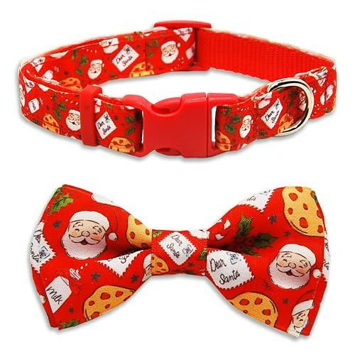 Christmas Dog Collar with Bow Tie