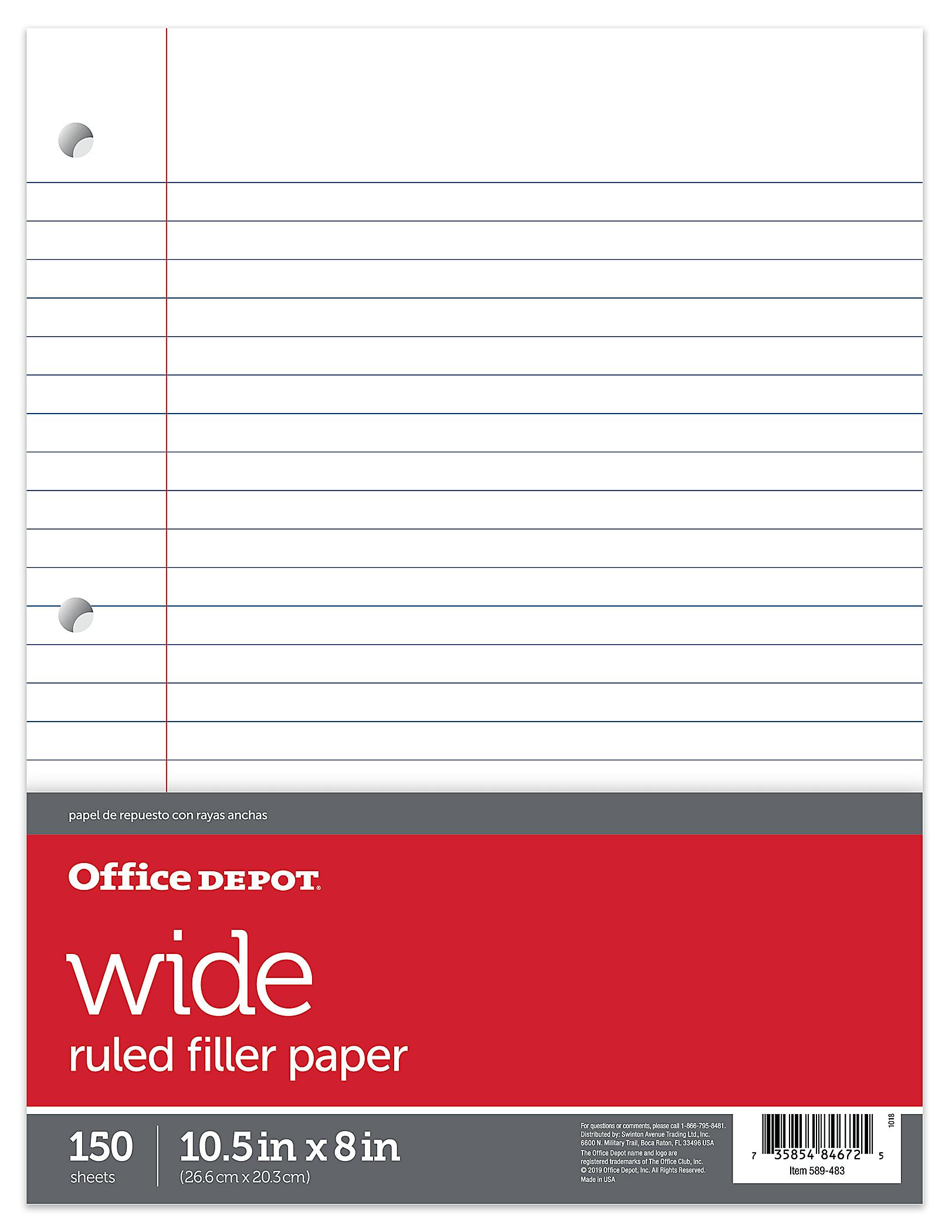 Office Depot Notebook Filler Paper