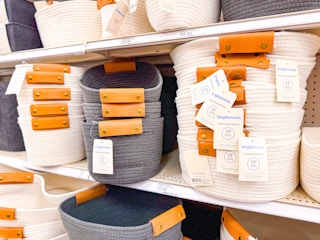 brightroom rope baskets on target shelf