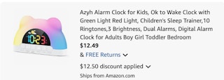 alarm clock Amazon receipt 