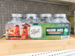 ball mason jar 12-pack sitting on a target shelf