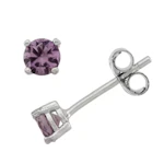Purple Cubic Zirconia Stud Earrings