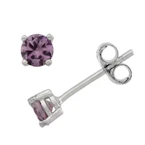 Purple Cubic Zirconia Stud Earrings
