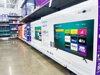 TV aisle at Walmart