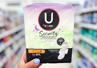 hand holding pack of u by kotex pads