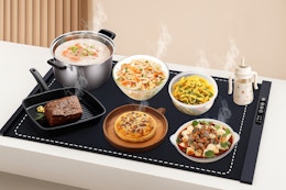 a warming tray on a table