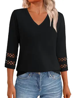 Women's 3/4 Sleeve Lace Tunic