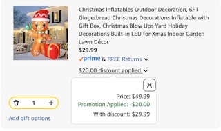 inflatable Amazon receipt