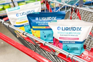 costco liquid i.v. bags in shopping cart