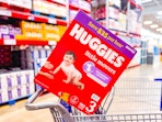 huggies diapers in shopping cart