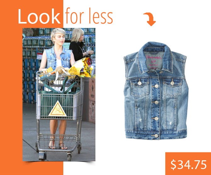Look for Less: Julianne Hough's Distressed Denim Vest