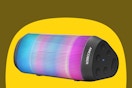 Bluetooth Speaker, Portable Wireless, 15W Stereo Sound, IPX4 Waterproof, with Cool Lights, TWS Pairing, BT5.3/AUX IN