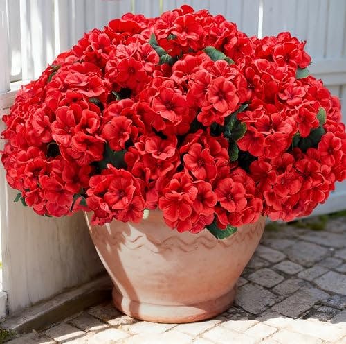 Artificial Geranium Flowers 6-Pack