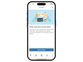 screenshot of how to shop at any store for rebates on the alexa app
