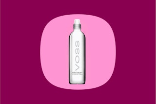 A bottle of Voss water.