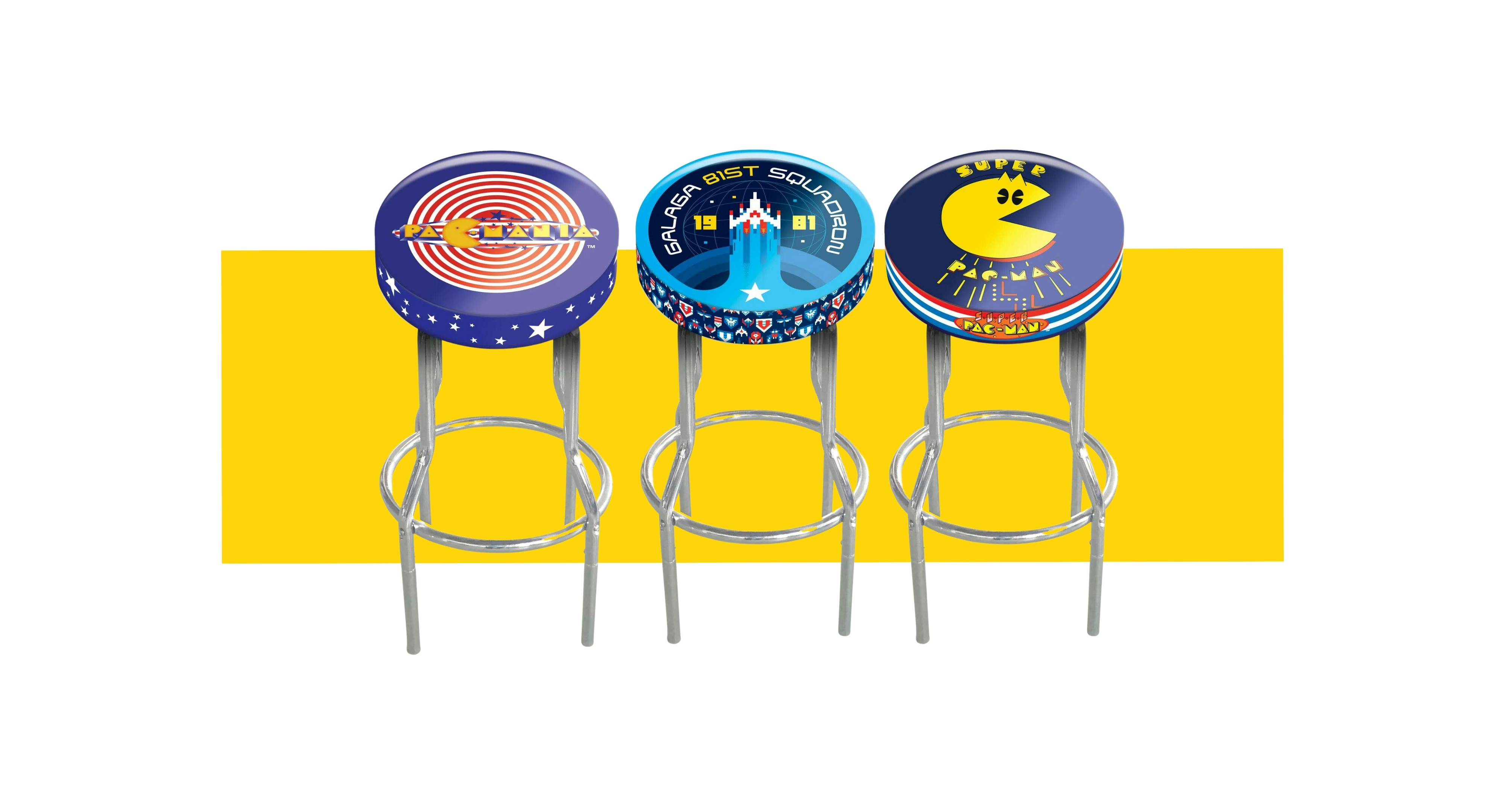 ArcadeThemed Barstools for 69 at Walmart PacMan, Galaga & More