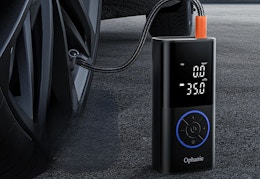 black digital cordless tire inflator
