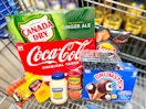 pop, hot dogs, condiments, and produce