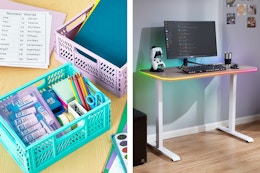 Pen + Gear storage and gaming desk