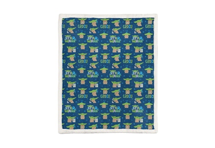 Baby Yoda Sherpa Throw Blanket