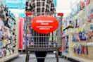 a person pushing a cvs cart 