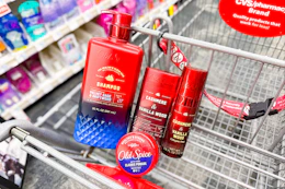 CVS Shopping cart with old spice products